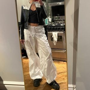 Motel rocks viral parachute pant in white